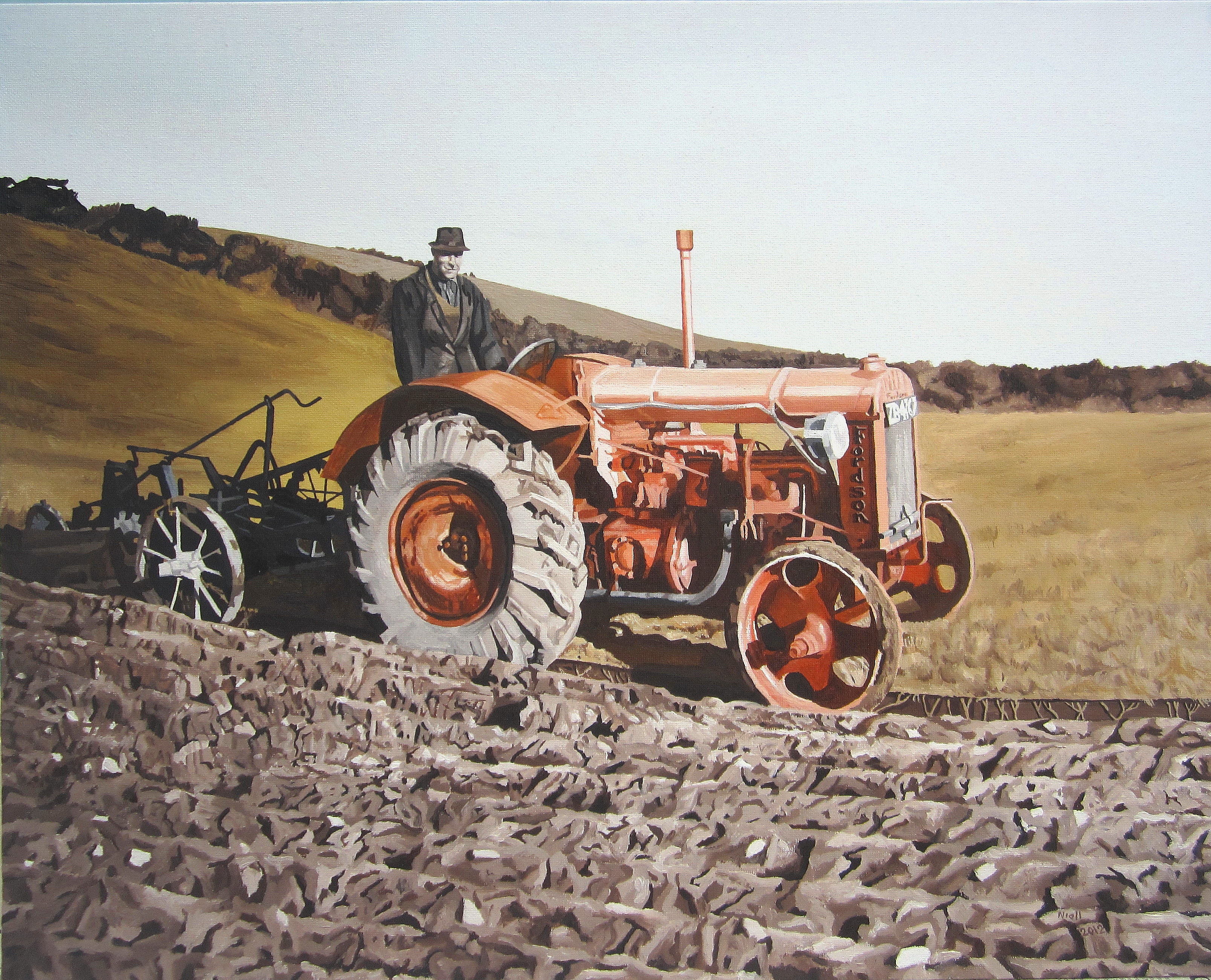Grandfather Dan on his Fordson