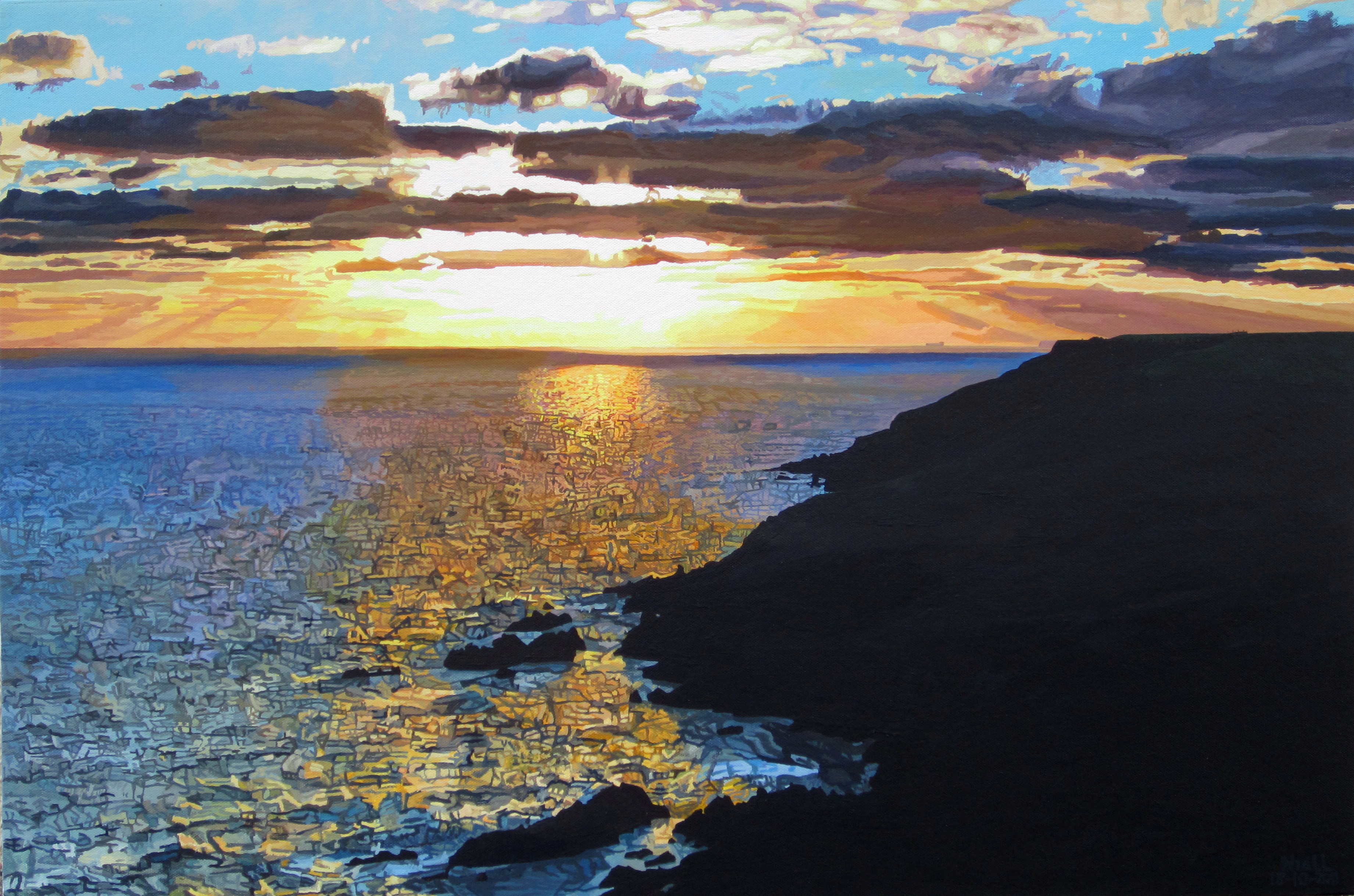 Winter Sunset Seascape at Ballycotton Cliffs