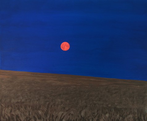 Red Moonrise over Barley