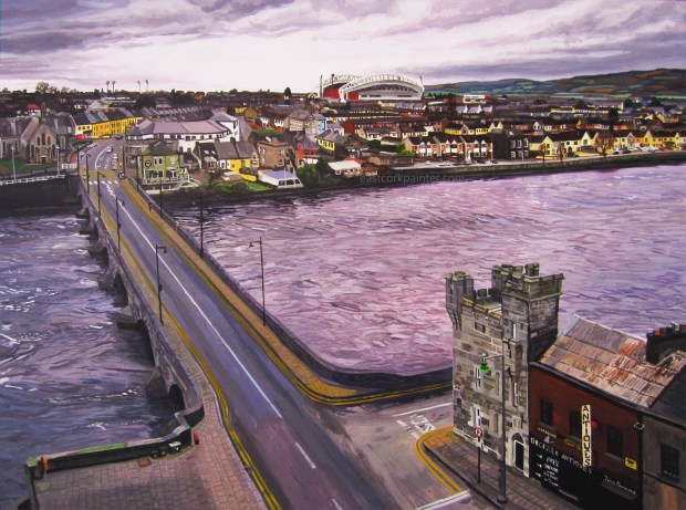 View of Thomond Bridge From King John's Castle, Limerick City watermark