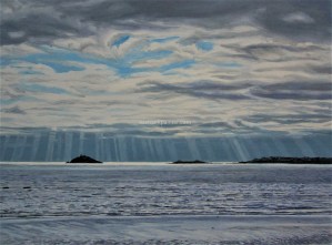 Sunbeams and Shadows Over Ballycotton Bay watermark