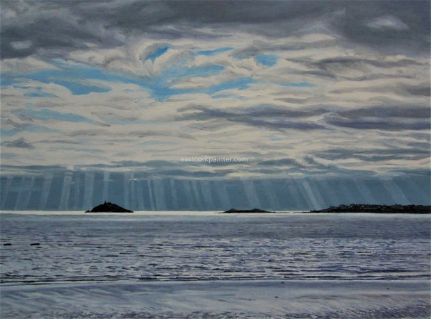 Sunbeams and Shadows Over Ballycotton Bay watermark