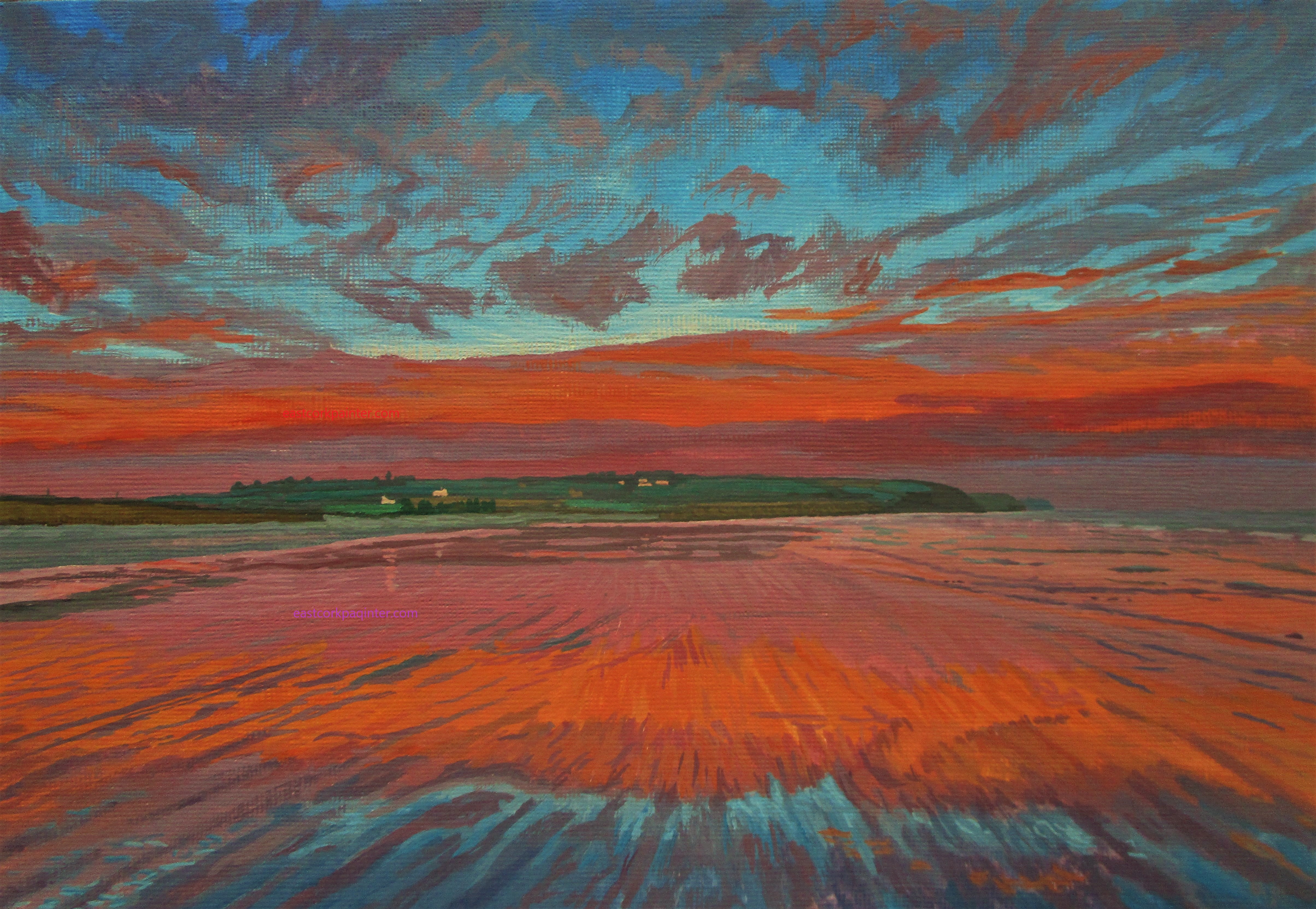 Orange Band On Mirrored Strand Watermark