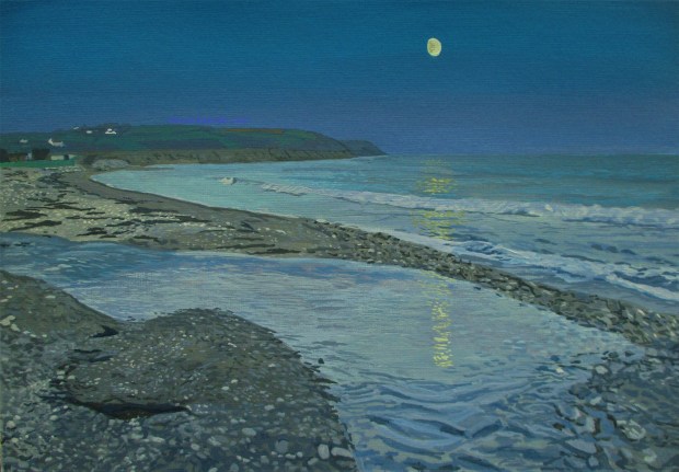 Gibbous Moon Over Ballinwilling Beach
